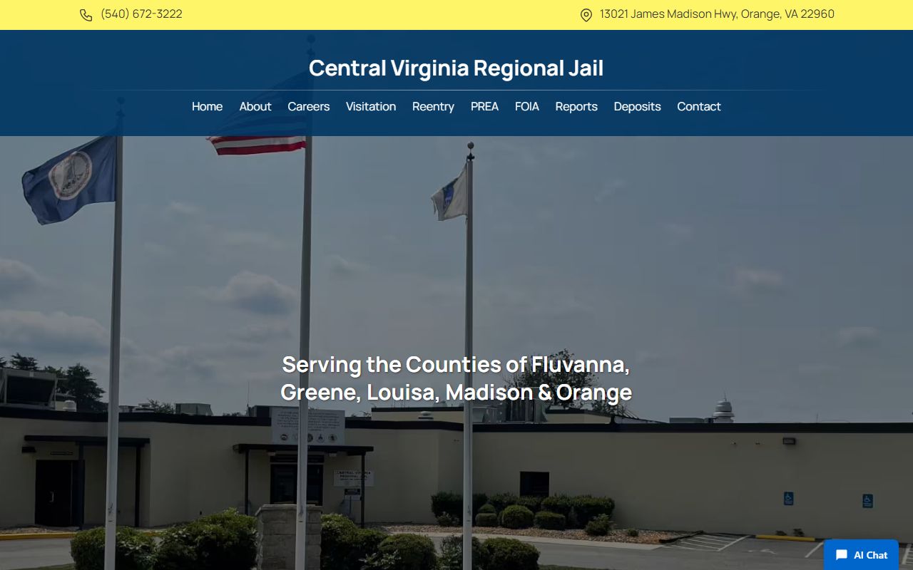 Central Virginia Regional Jail Greene County inmate records and VINE custody information