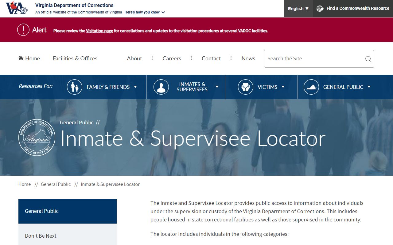 VADOC locator for Greene County inmate population transfers